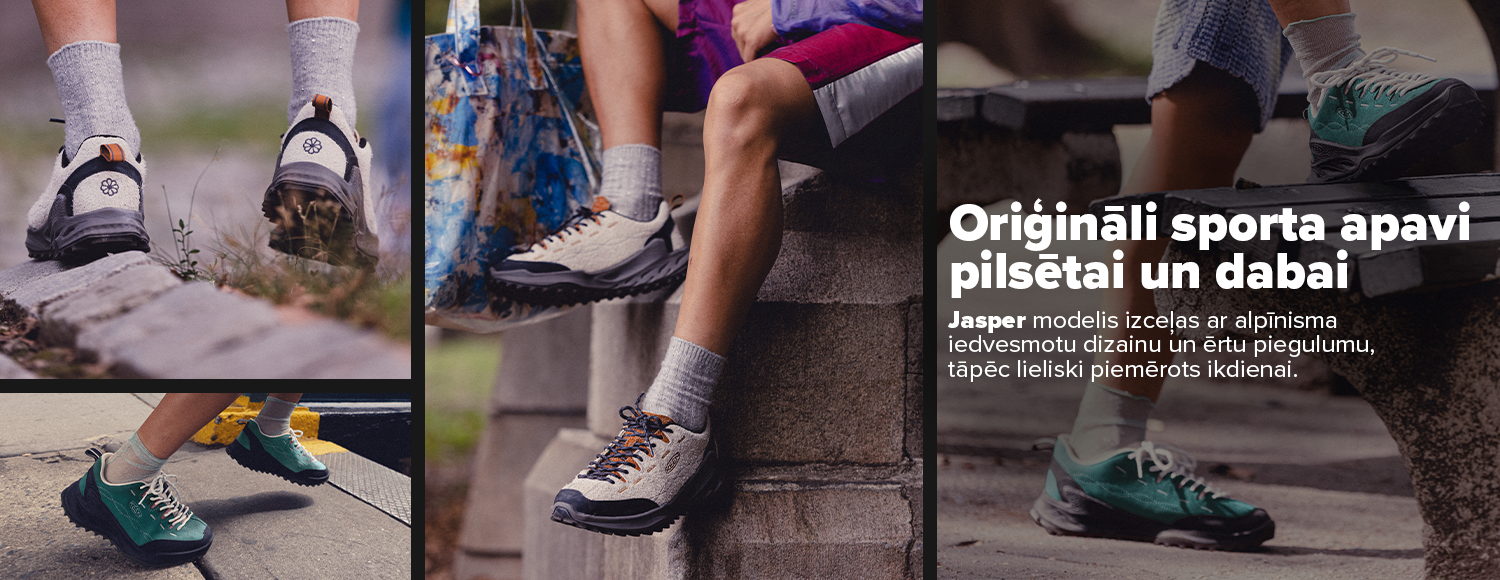 Keen Jasper un Keen Jasper Zionic &ndash; ērti brīvā laika apavi vīrie&scaron;iem un sievietēm ar unikālu dizainu, izturīgu zoli un komfortu visai dienai. 365 d. bezmaksas atgrie&scaron;ana.